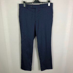 Trunk Club Navy Blue Small Check Wool Dress Pants Size 36W